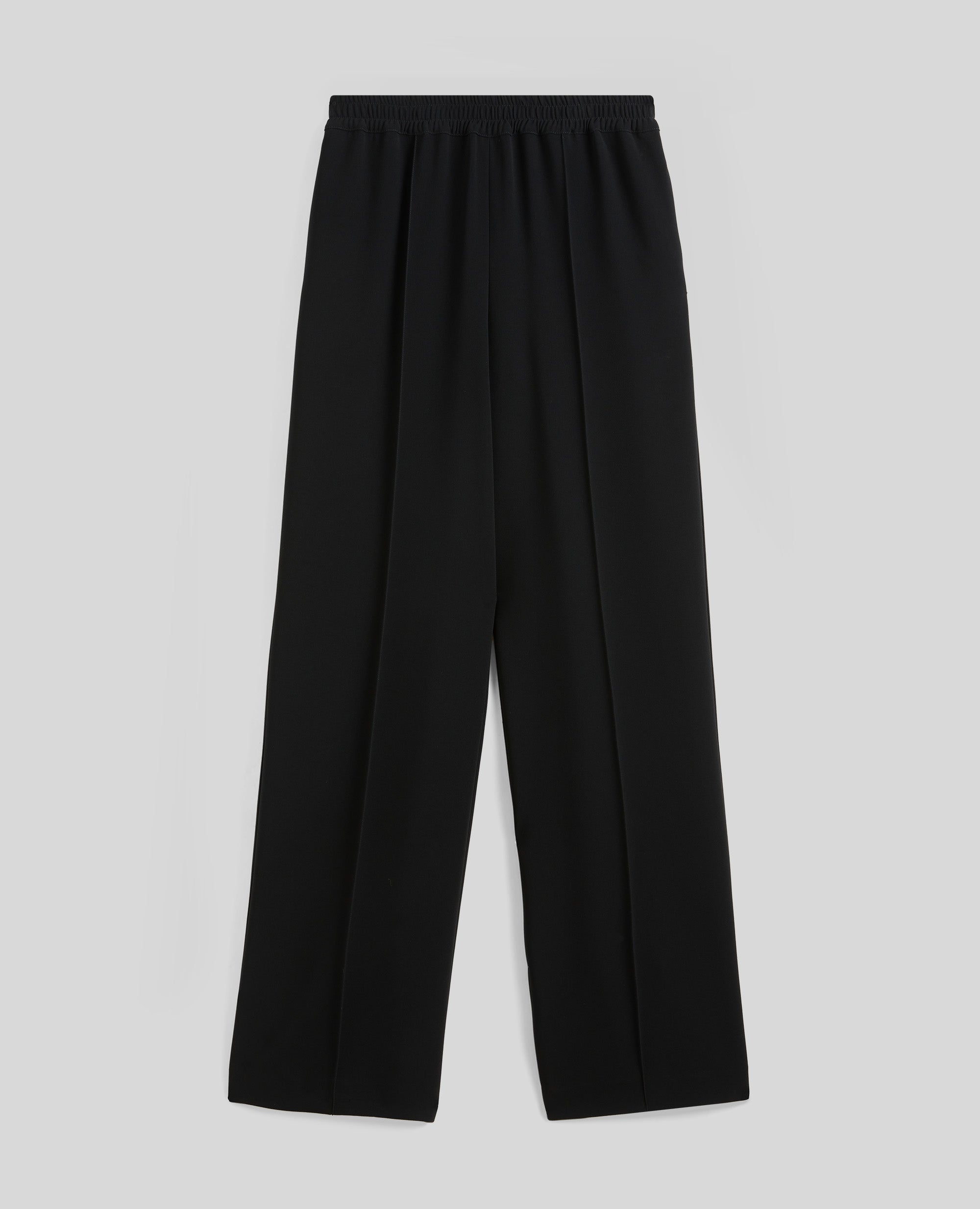 PANTALONE IN CRÊPE CADY DI TRIACETATO-NERO-BLACK-NEGRO-SCHWARZ-NOIR