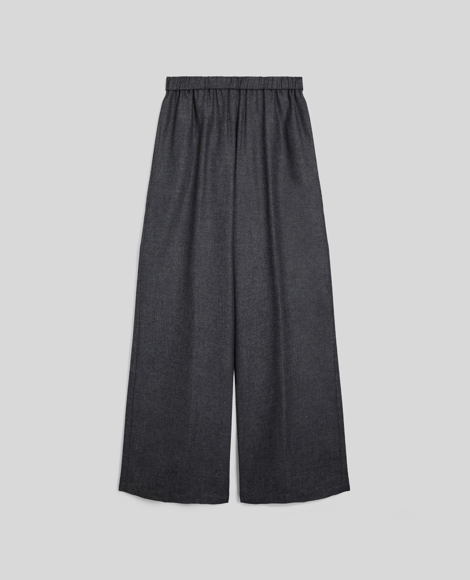 PANTALONE IN FLANELLA DI LANA CASHMERE-GRIGIO-GREY-GRIS-GRAU-GRIS