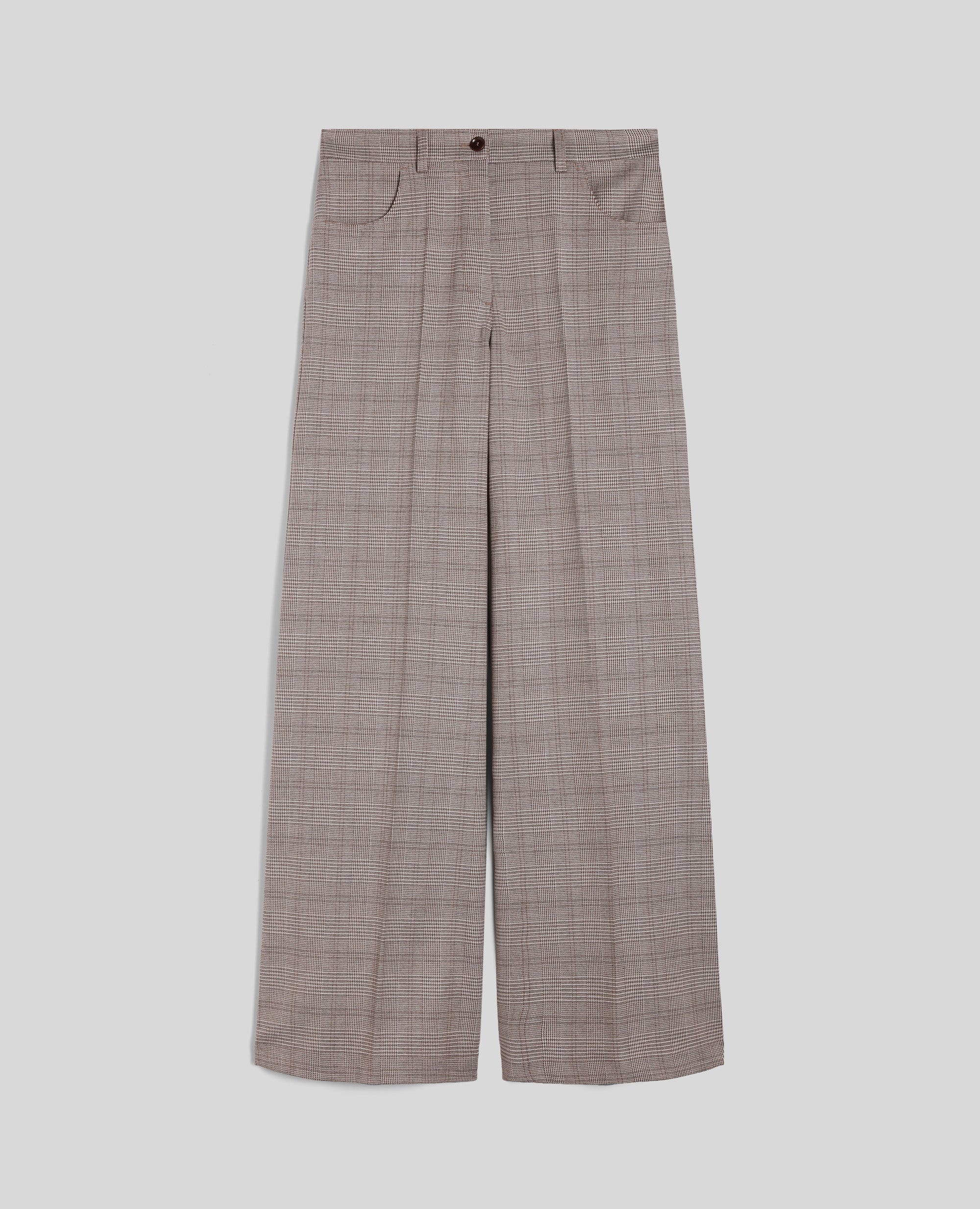 PANTALONE IN MISTO LANA CHECK-CHECK BEIGE-CHECK BEIGE-CHECK BEIGE-CHECK BEIGE-CHECK BEIGE