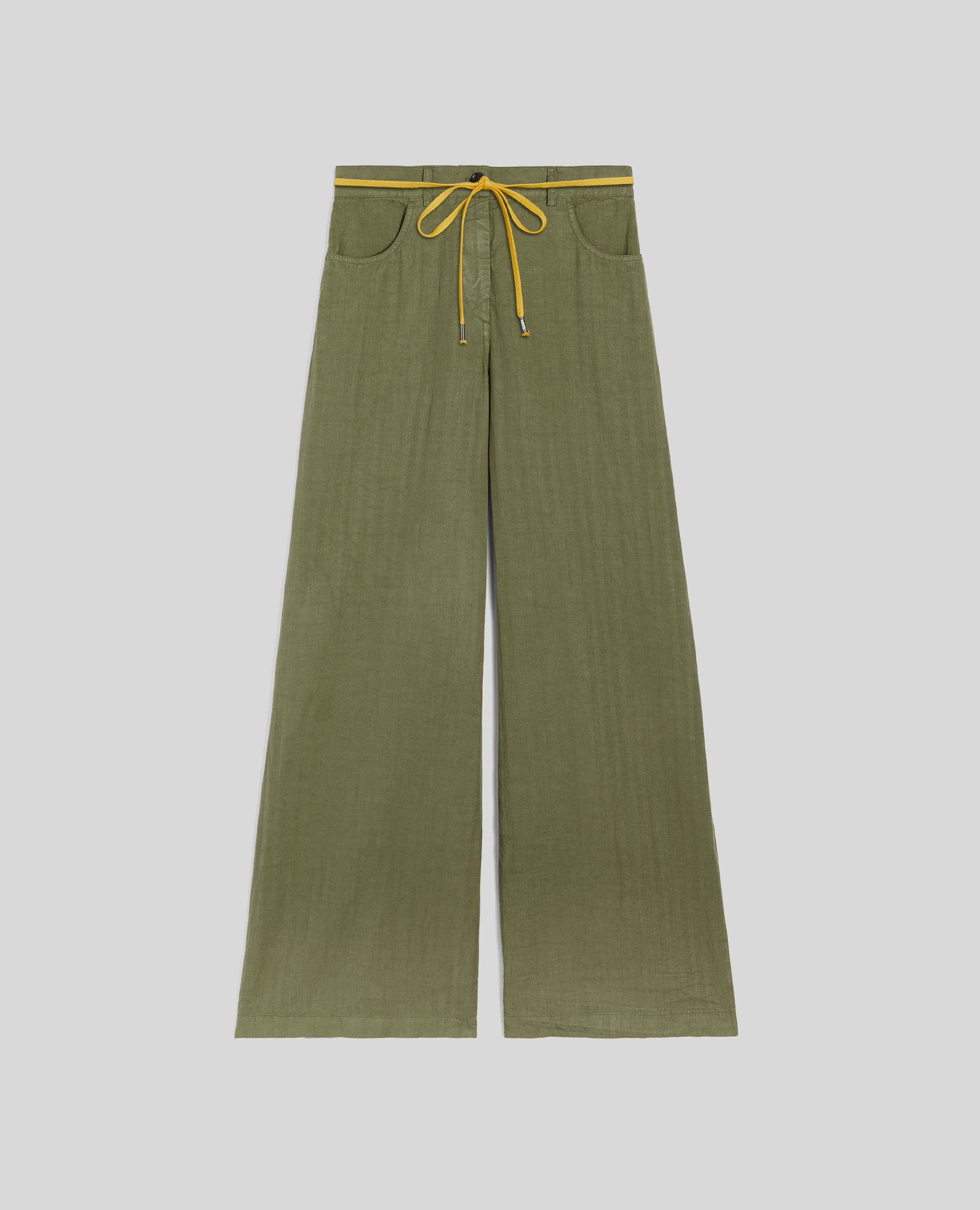 PANTALONE IN MISTO LINO SPINA DI PESCE-MILITARE-MILITARY-MILITAR-MILITAR-MILITAIRE