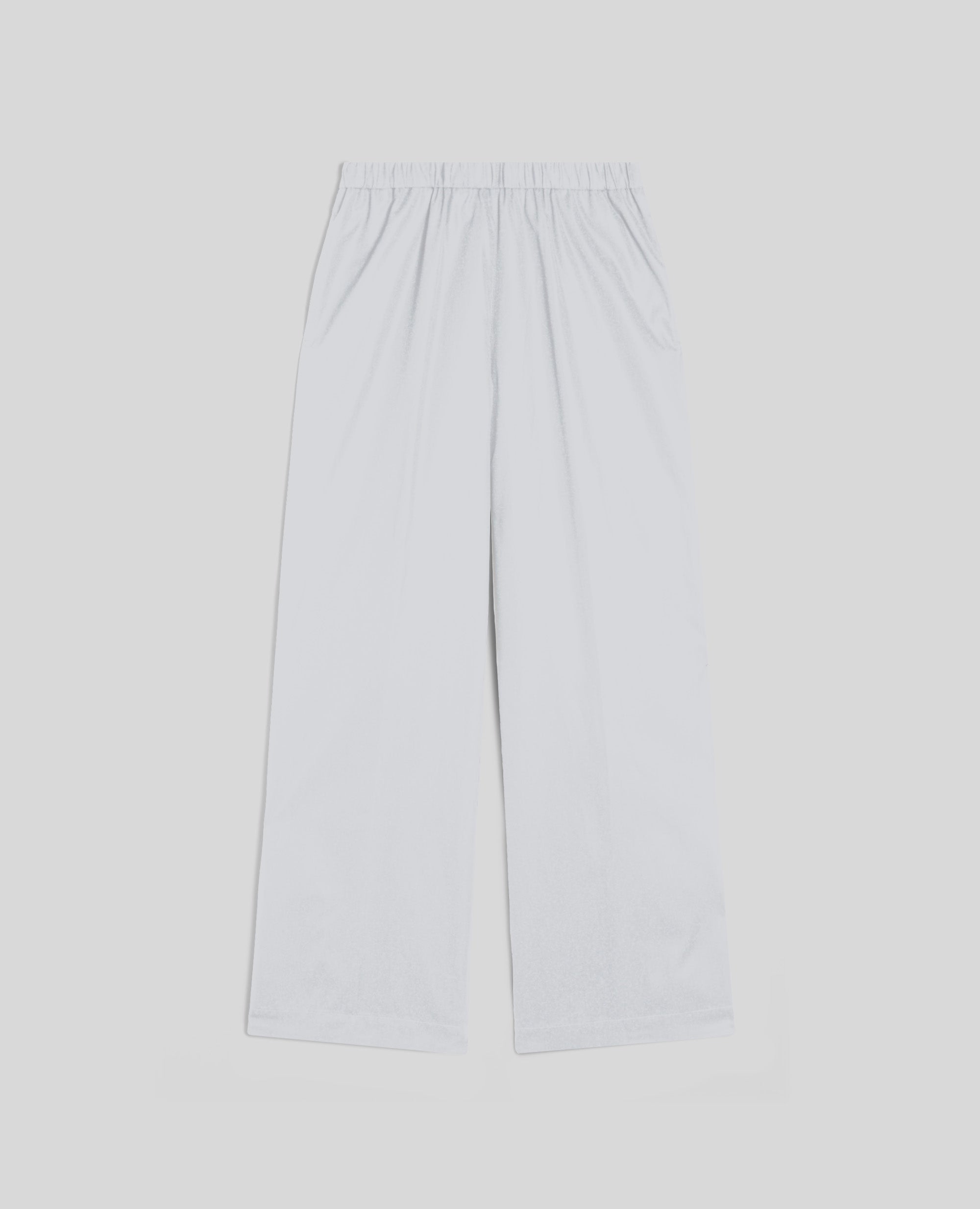 PANTALONE IN POPELINE DI COTONE-BIANCO-WHITE-BLANCO-WEISS-BLANC