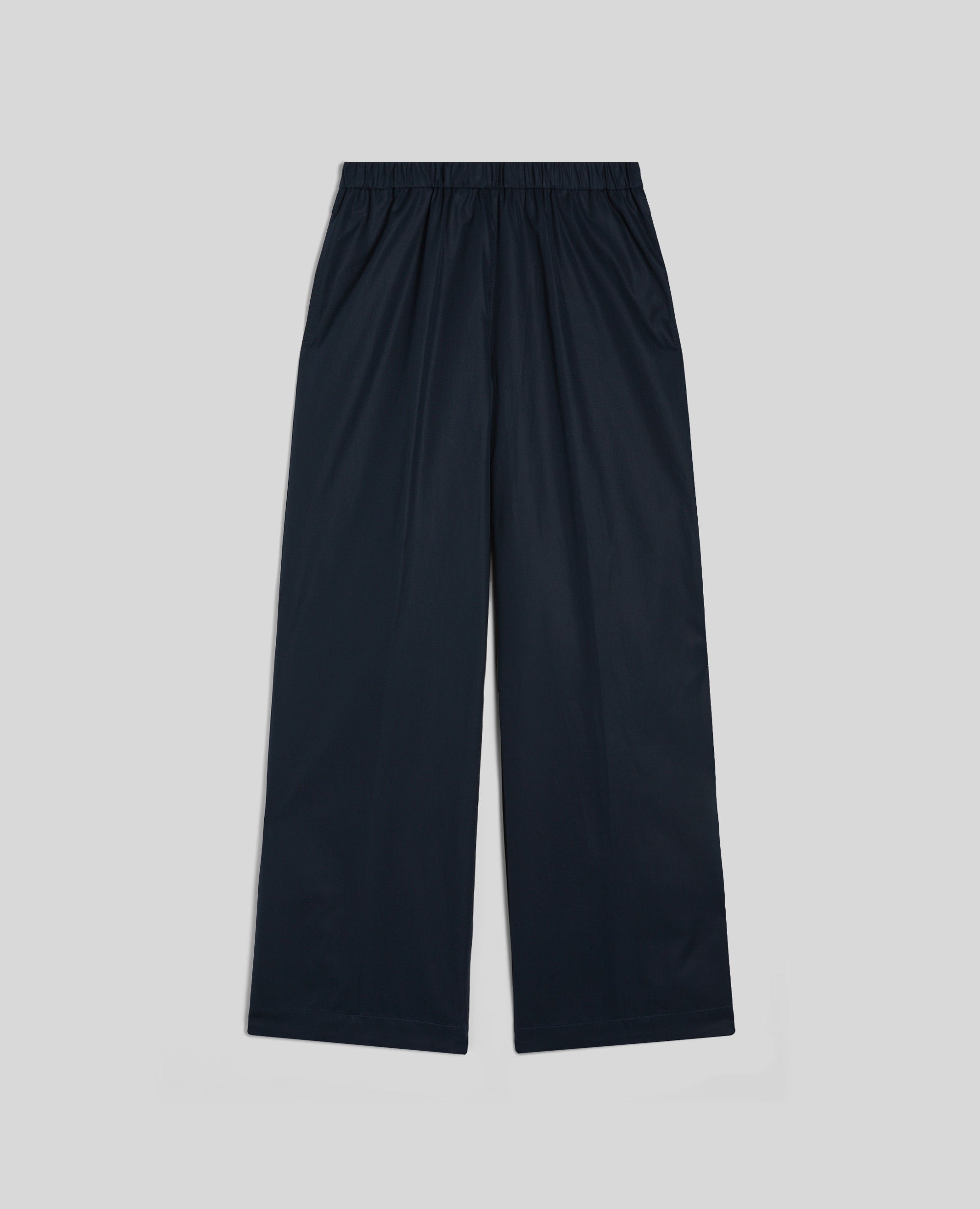 PANTALONE IN POPELINE DI COTONE-NAVY-NAVY-AZUL MARINO-NAVY-NAVY