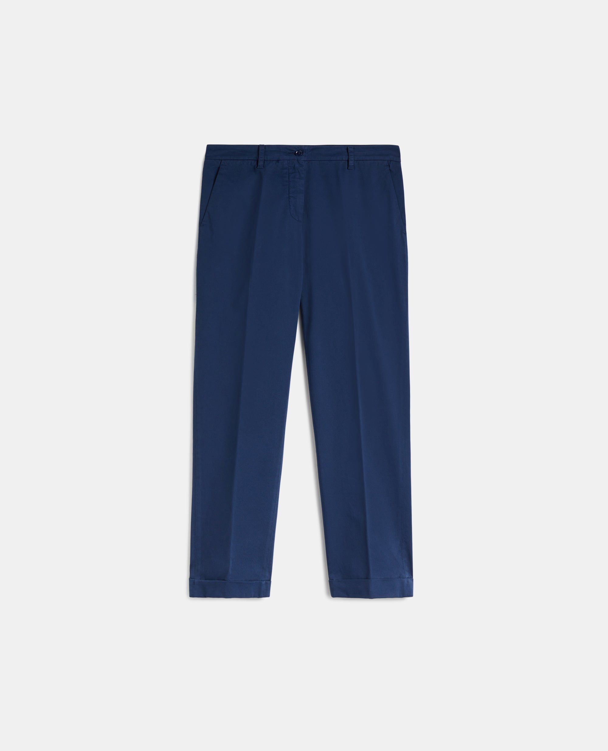 PANTALONE IN TWILL DI COTONE-BLU-BLUE-AZUL-BLAU-BLEU