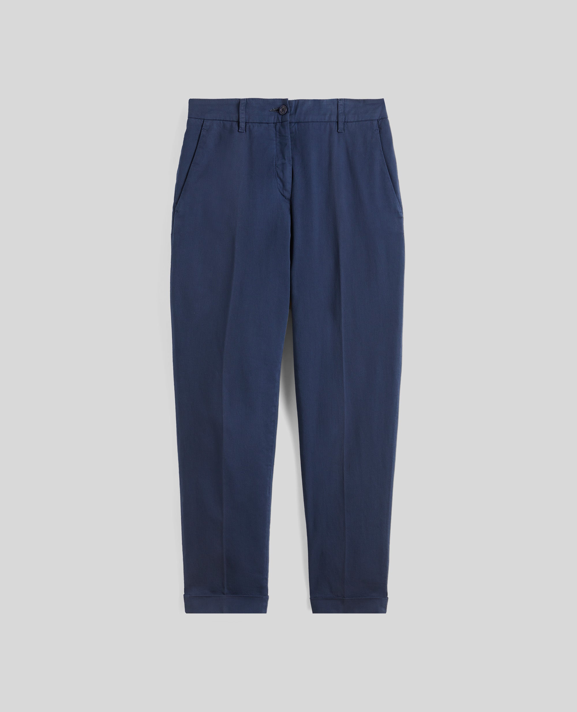 PANTALONE IN TWILL DI COTONE-BLU-BLUE-AZUL-BLAU-BLEU