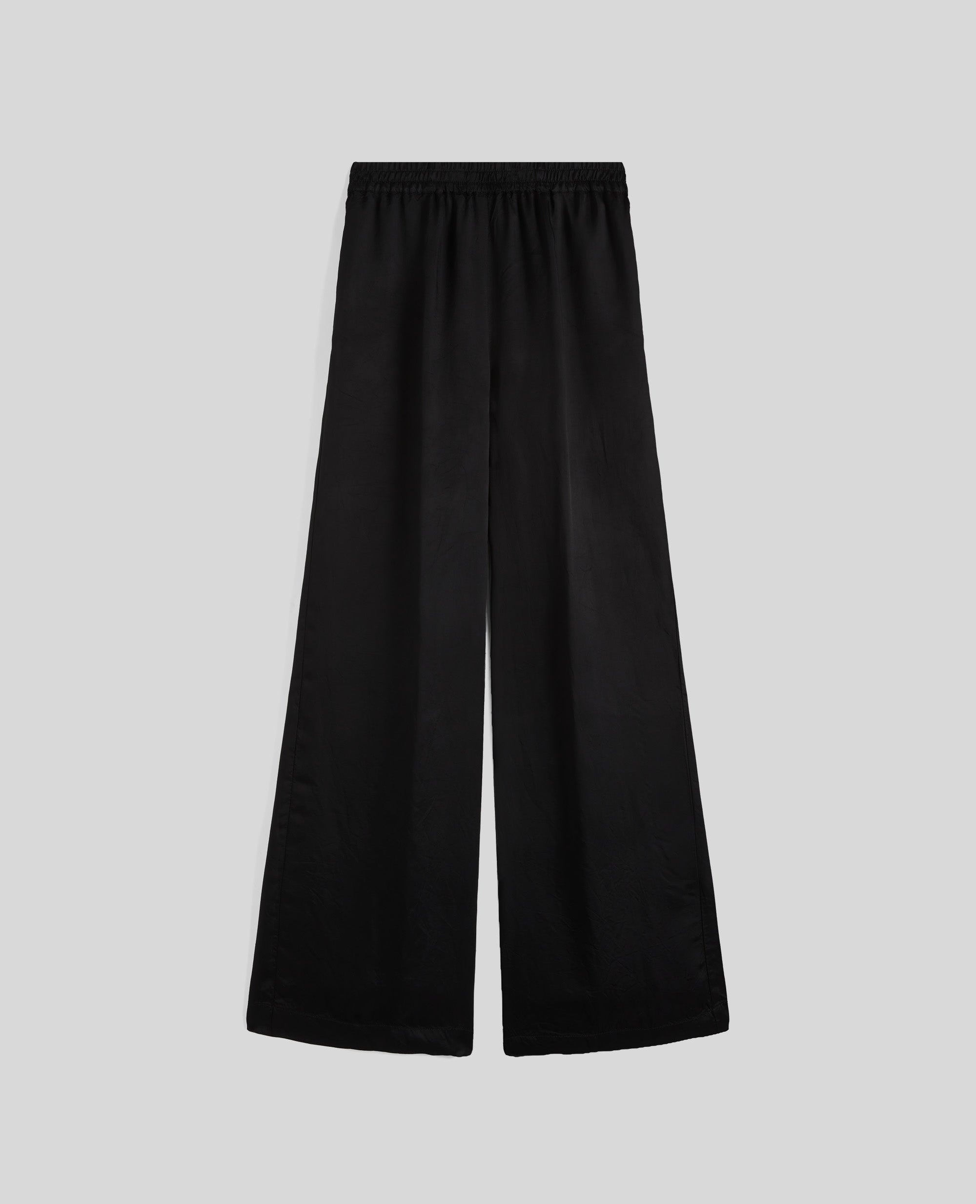 PANTALONE IN VISCOSA LAVATA-NERO-BLACK-NEGRO-SCHWARZ-NOIR