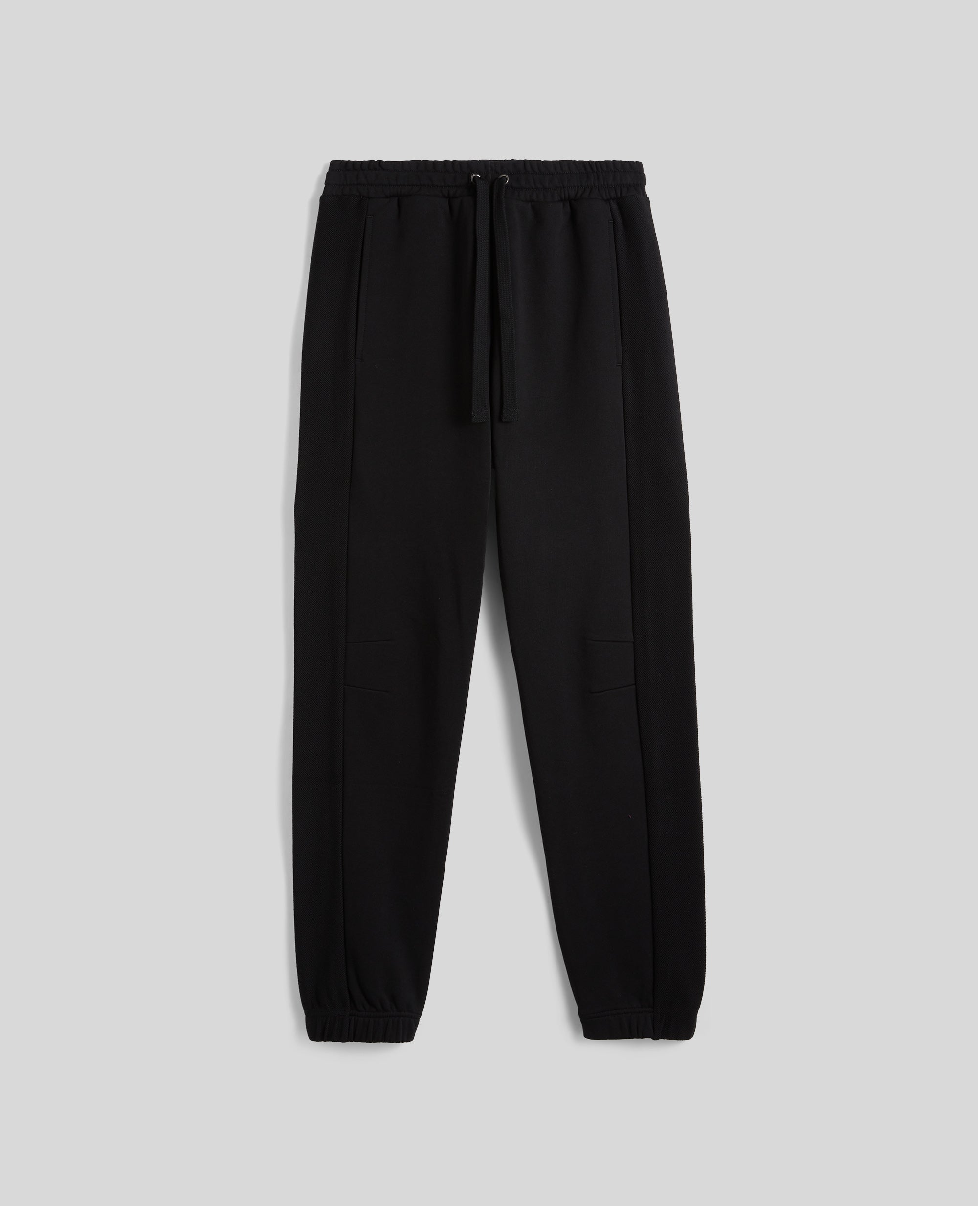 PANTALONE JOGGER IN FELPA CON COULISSE-NERO-BLACK-NEGRO-SCHWARZ-NOIR