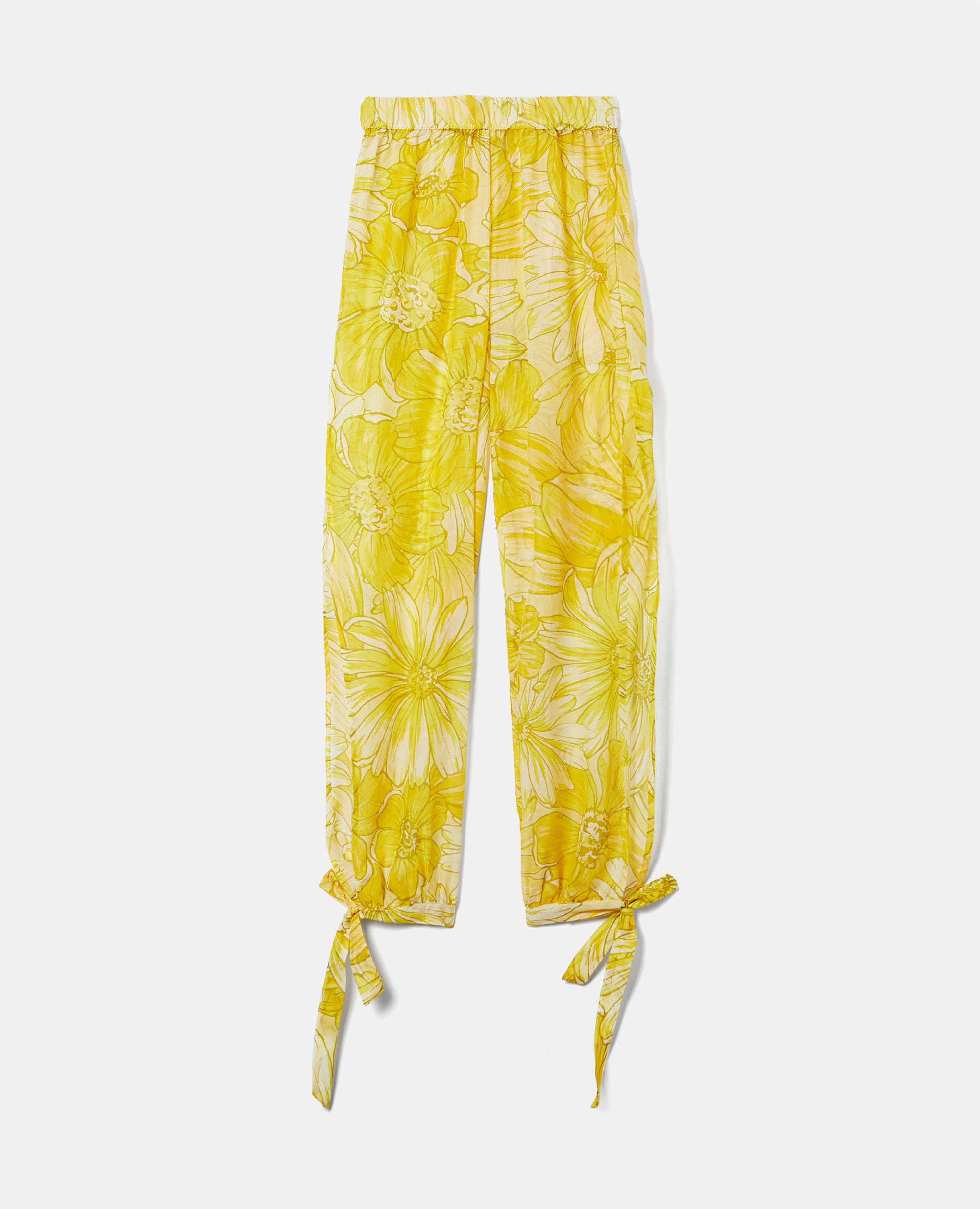 Pantalone mare con spacco-GIALLO-YELLOW-AMARILLO-GELB-JAUNE