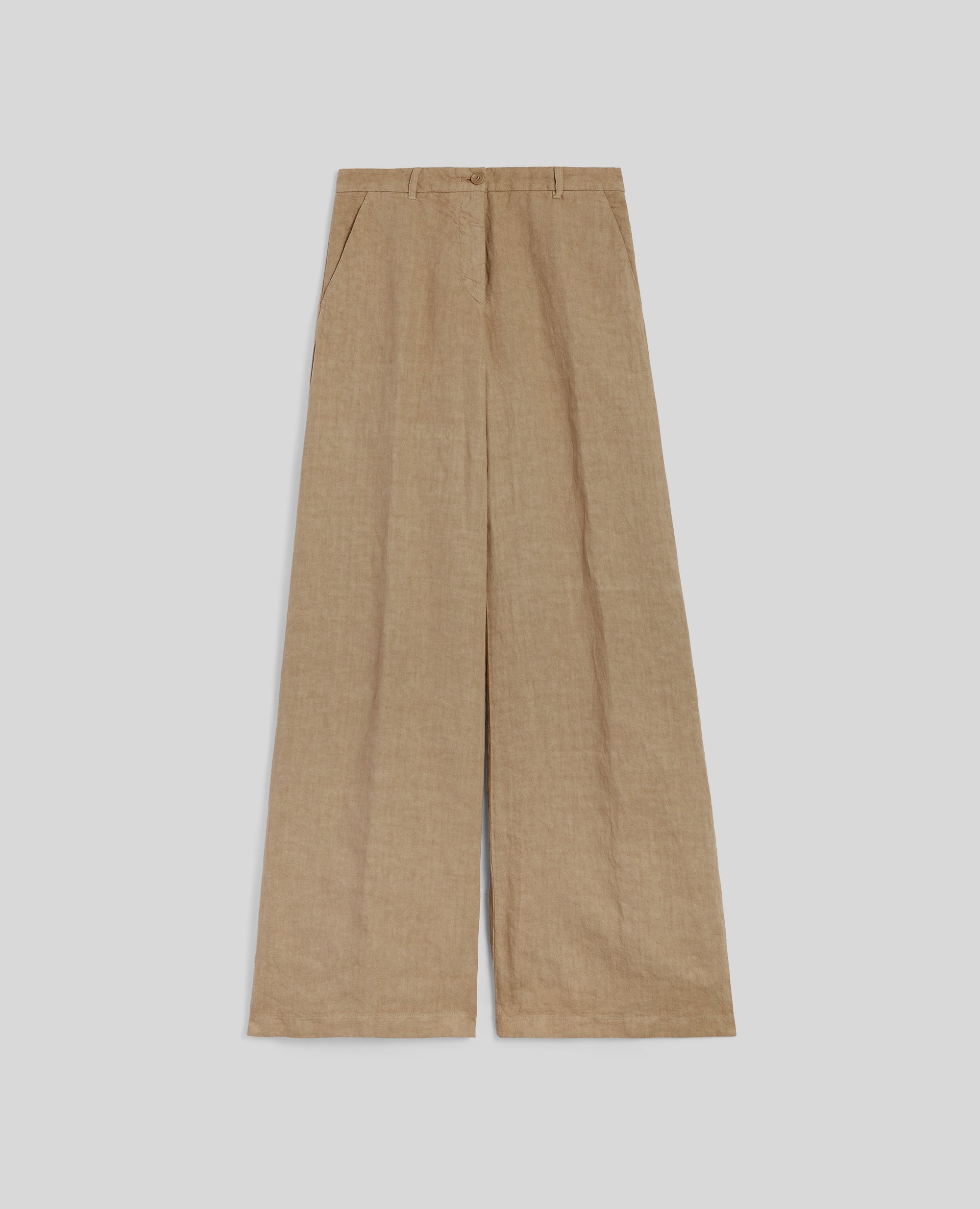 PANTALONE IN LINO FIAMMATO-SABBIA-SAND-ARENA-SAND-SABLE