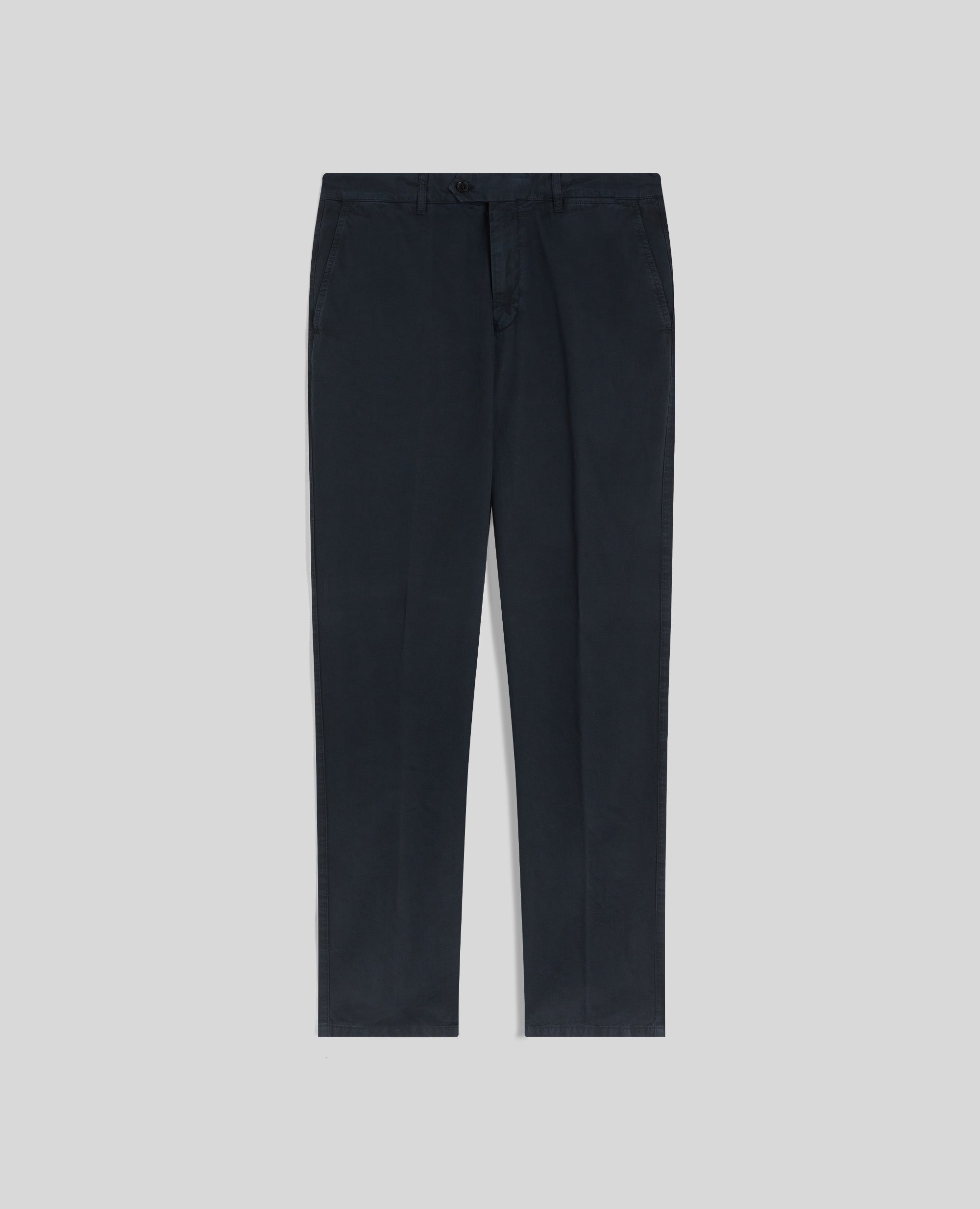 PANTALONE NEW HERMAN IN GABARDINA DI COTONE-NAVY-NAVY-AZUL MARINO-NAVY-NAVY