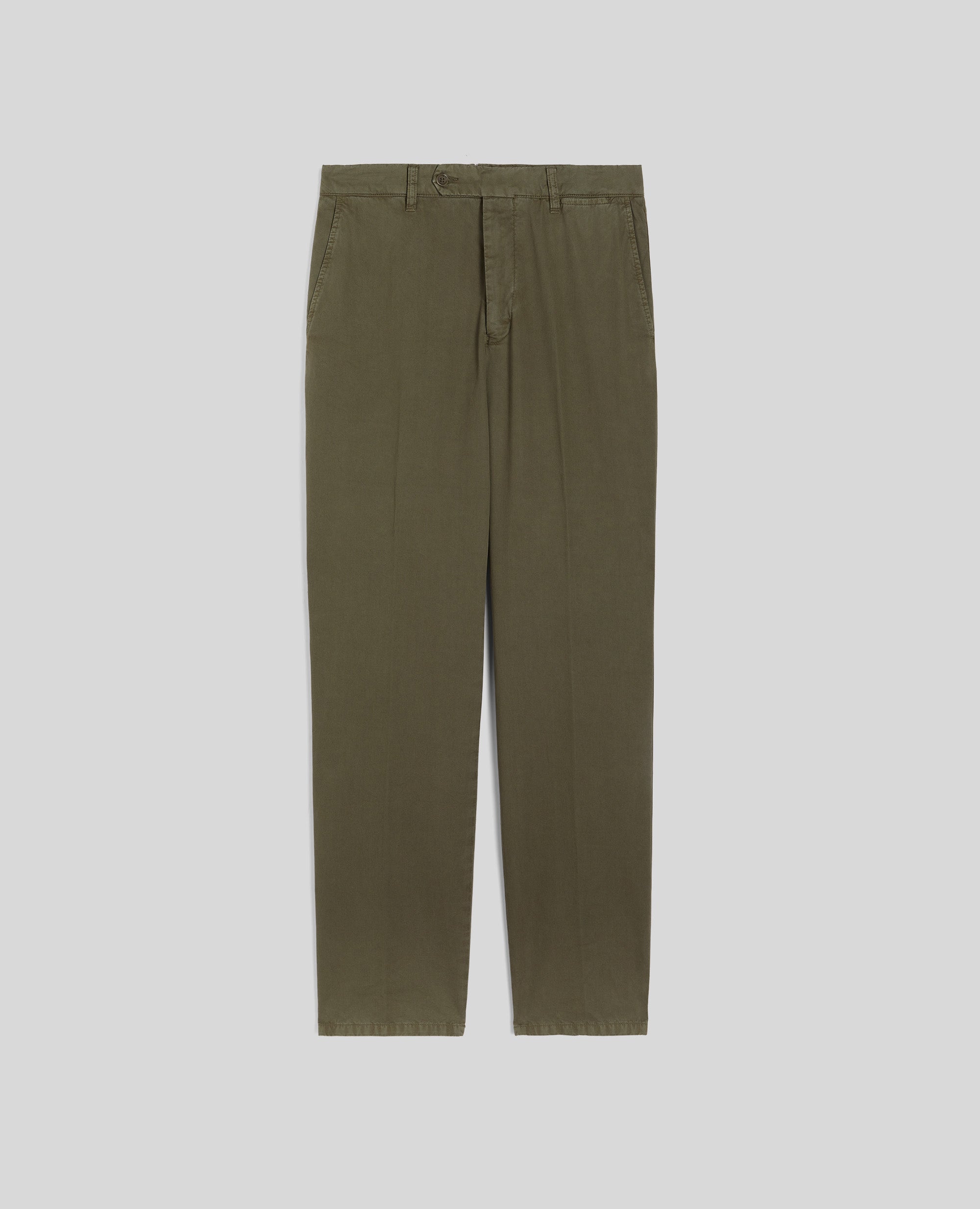 PANTALONE NEW HERMAN IN GABARDINA DI COTONE-MILITARE-MILITARY-MILITAR-MILITAR-MILITAIRE