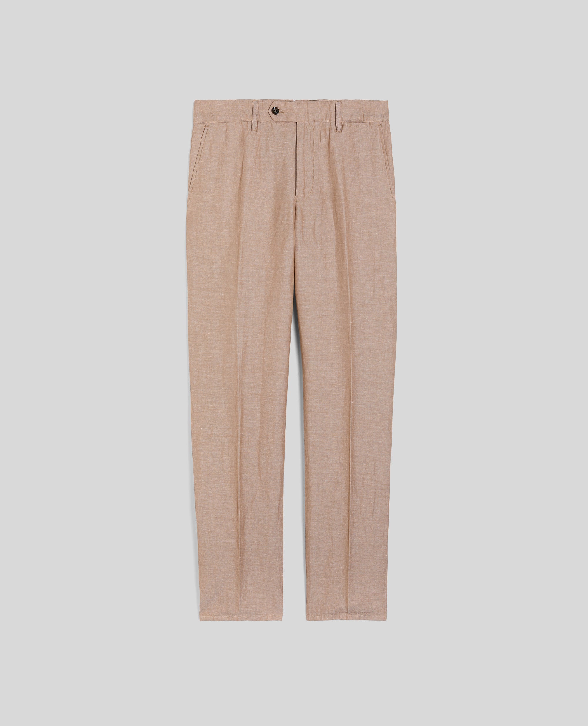 PANTALONE NEW HERMAN IN TWILL DI COTONE E LINO-BEIGE-BEIGE-BEIS-BEIGE-BEIGE