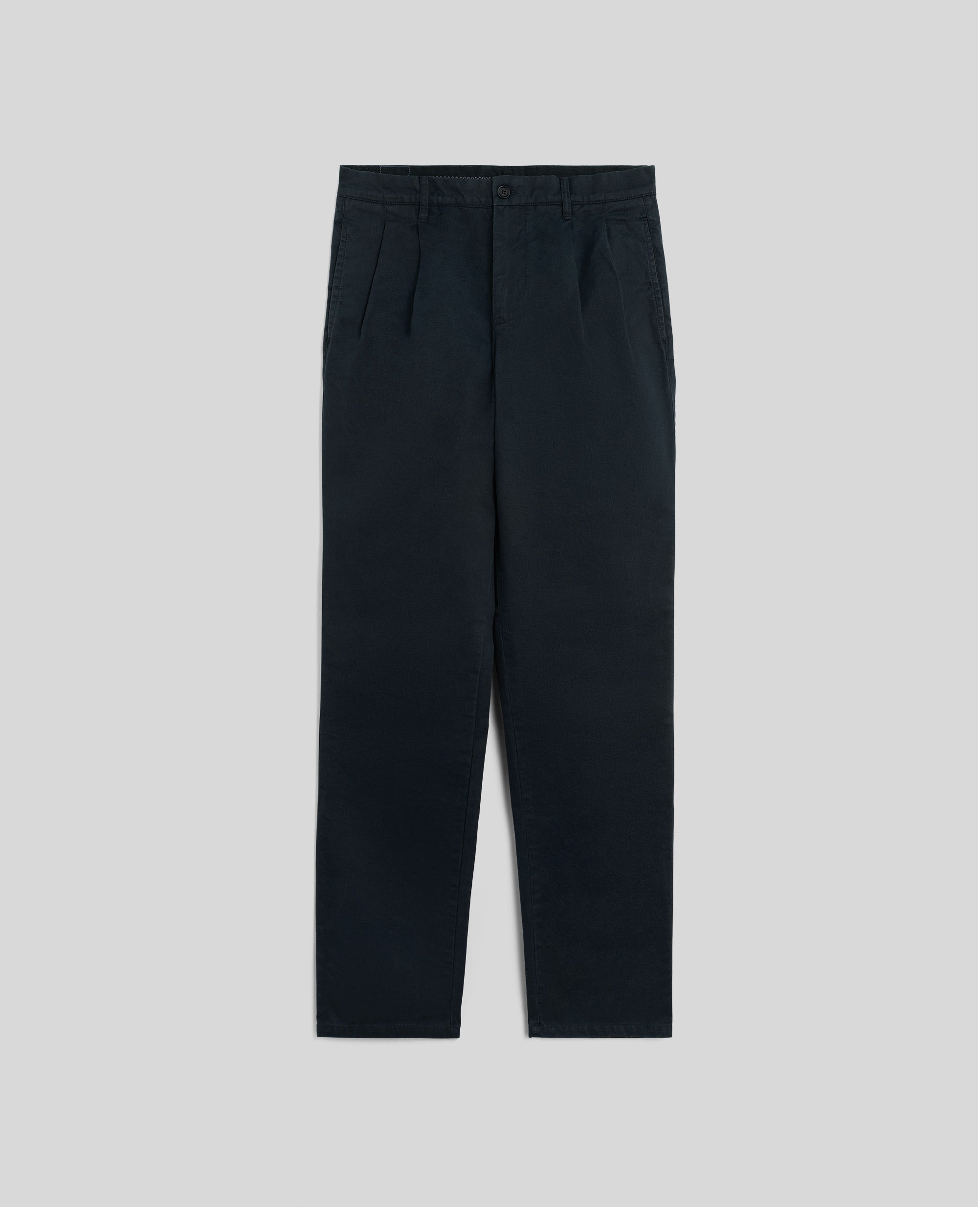 PANTALONE SLIM BANANA IN GABARDINA-NAVY-NAVY-AZUL MARINO-NAVY-NAVY