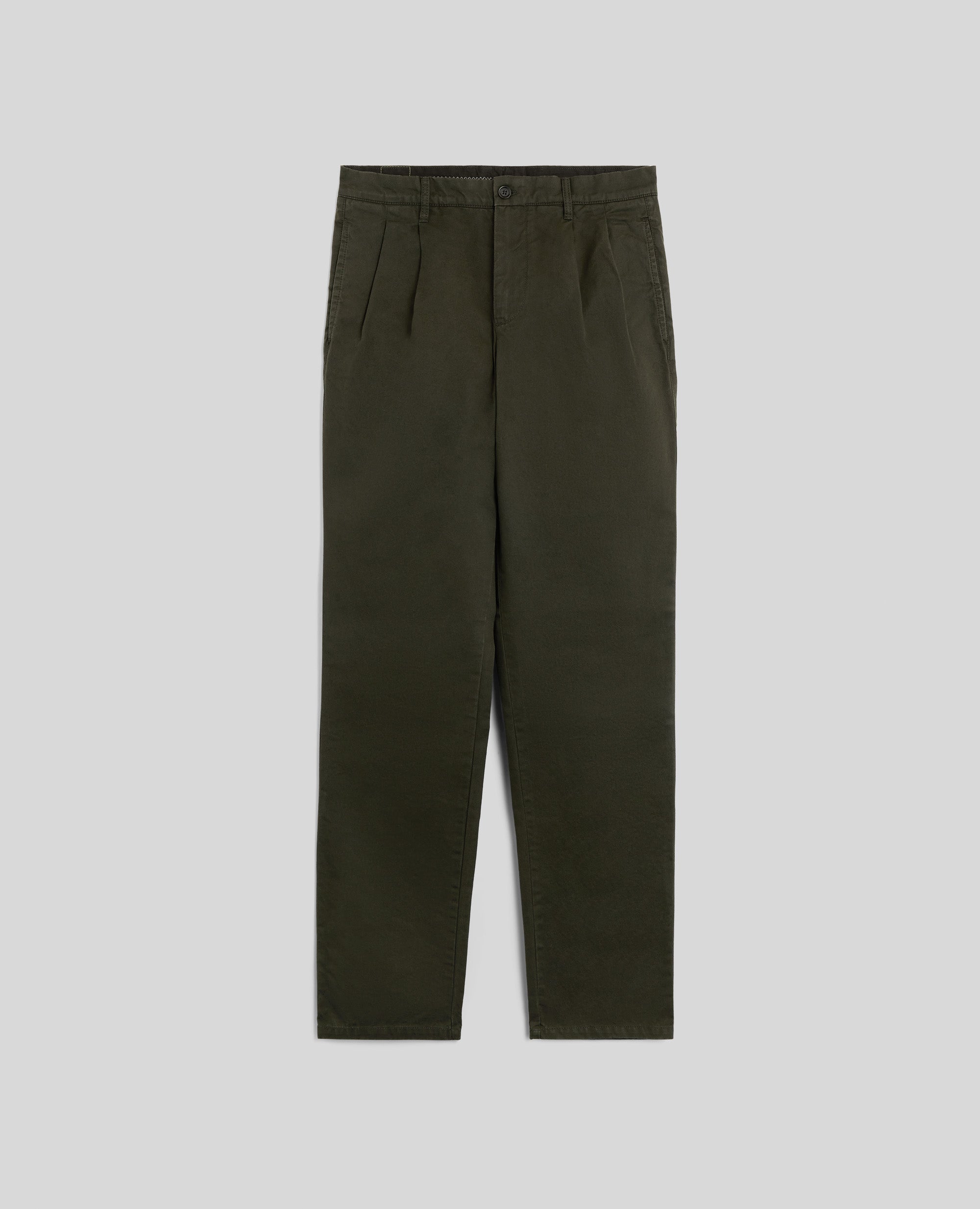 PANTALONE SLIM BANANA IN GABARDINA-VERDONE-DARK GREEN-VERDER¢N-DUNKELGRUN-VERT FONCE