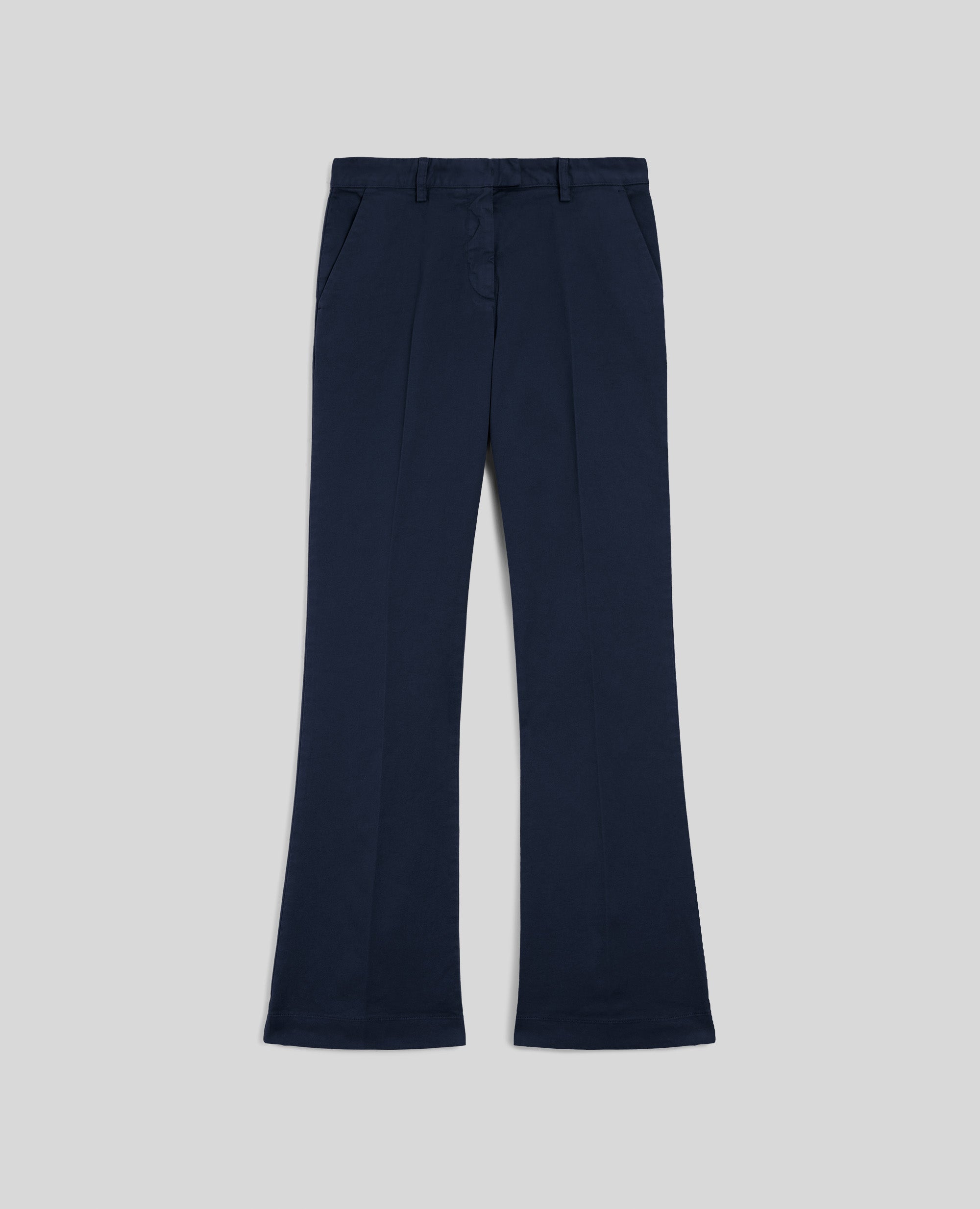 PANTALONE SLIM IN GABARDINA DI COTONE-NAVY-NAVY-AZUL MARINO-NAVY-NAVY