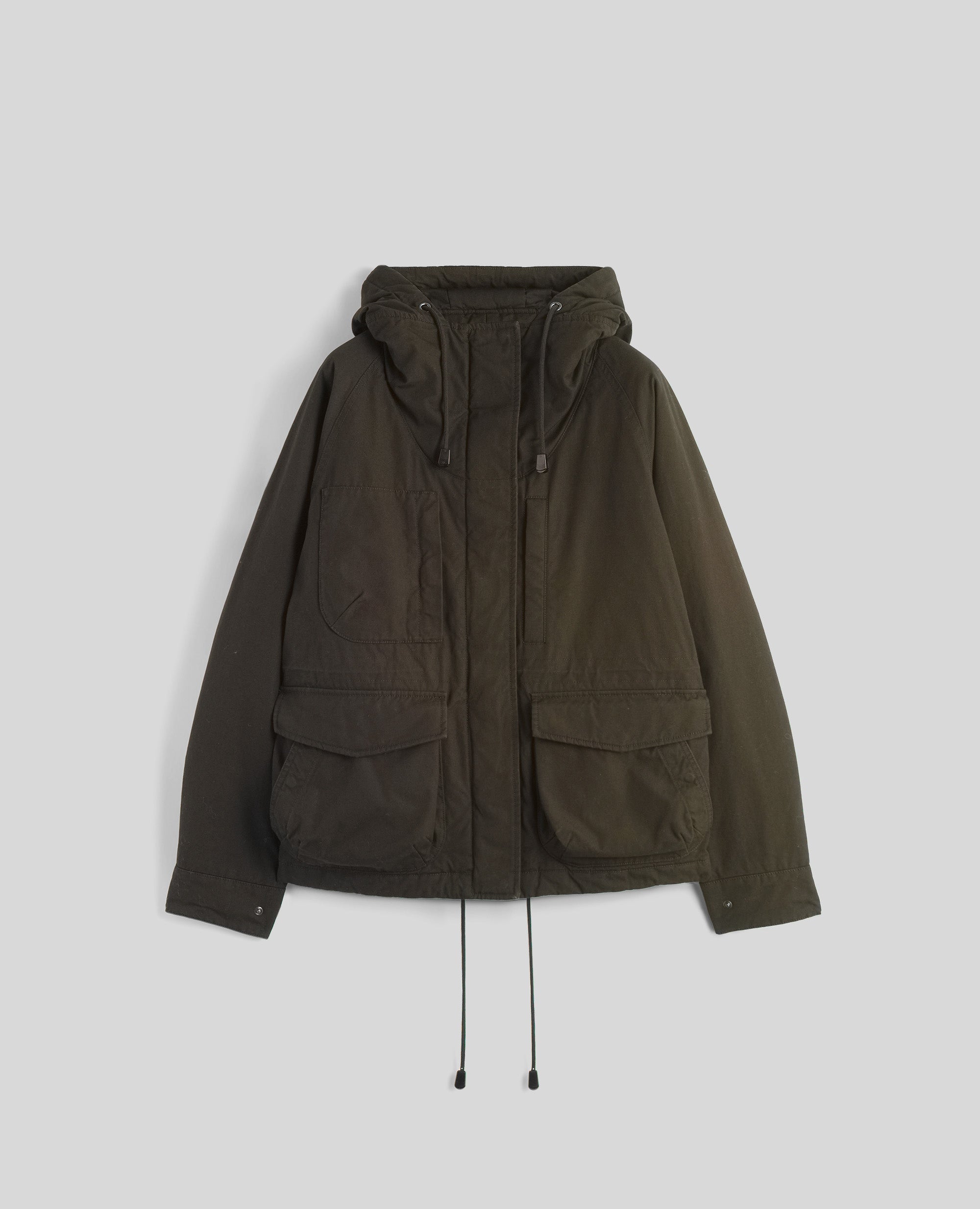 PARKA CORTO IN TELA DI COTONE-VERDONE-DARK GREEN-VERDER¢N-DUNKELGRUN-VERT FONCE