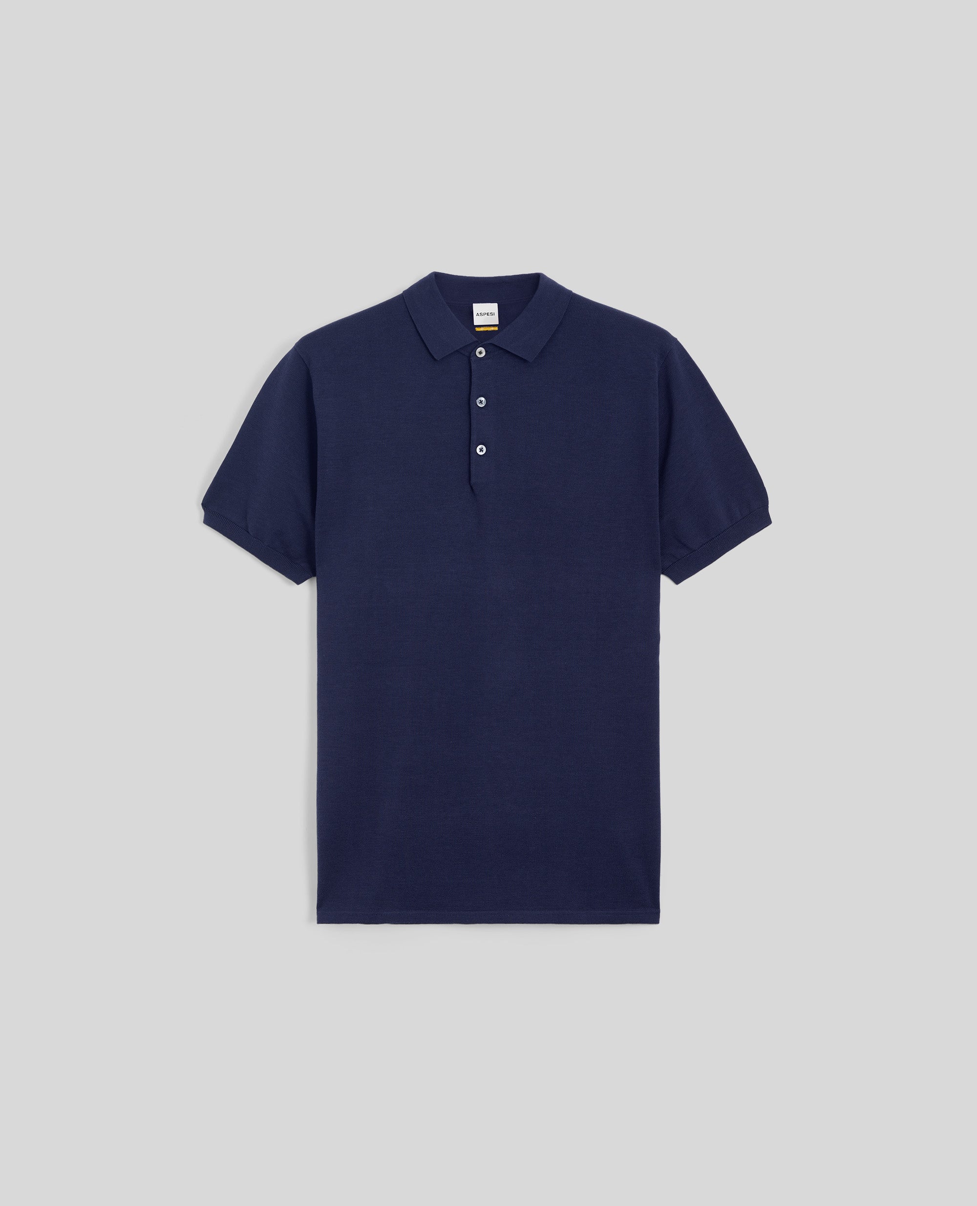 POLO IN MAGLIA DI MISTO COTONE, SETA E LINO-NAVY-NAVY-AZUL MARINO-NAVY-NAVY