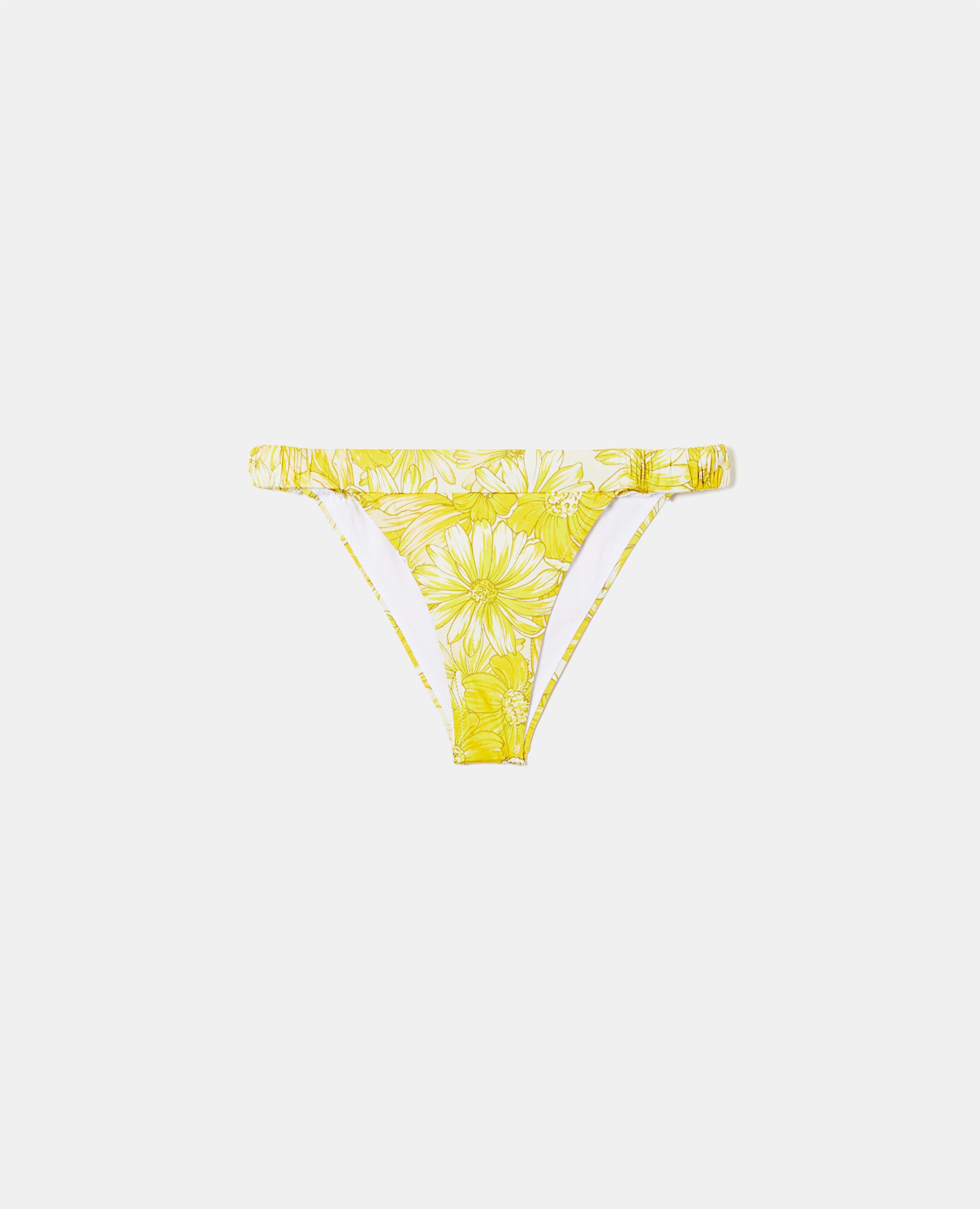 Slip Bikini Floreale con elastico-GIALLO-YELLOW-AMARILLO-GELB-JAUNE