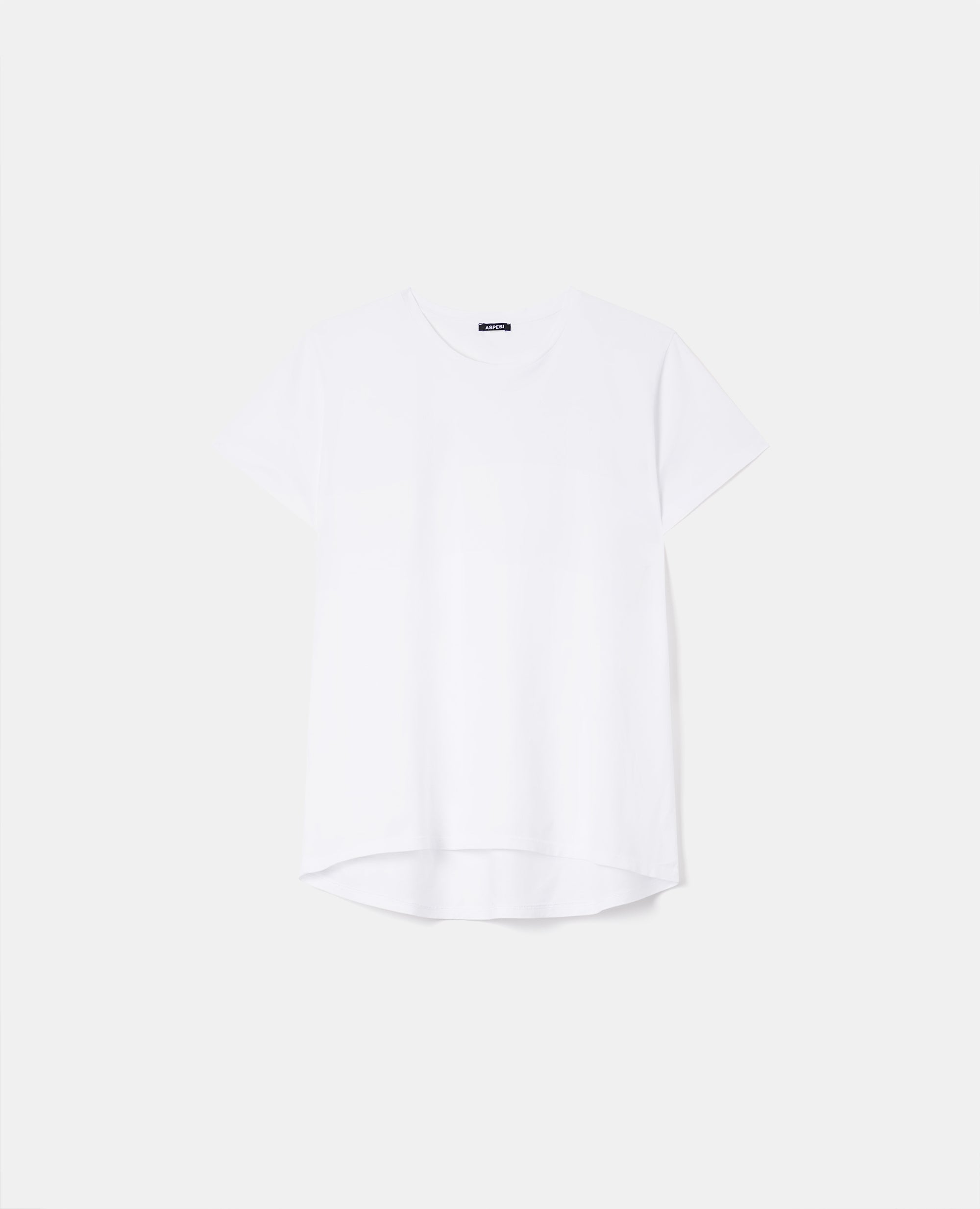 T-SHIRT IN JERSEY DI COTONE-BIANCO-WHITE-BLANCO-WEISS-BLANC