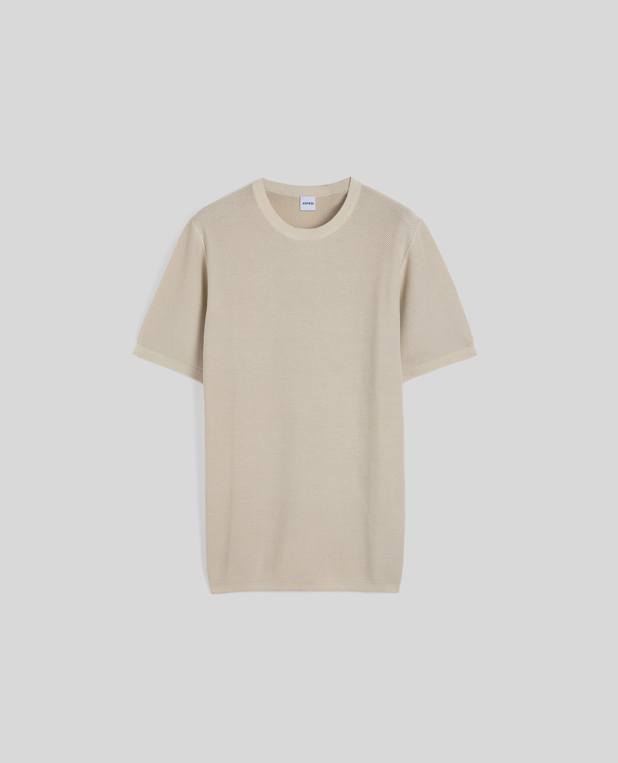 T-SHIRT IN MAGLIA DI COTONE-NATURALE-NATURAL-NATURAL-NATURLICH-NATUREL