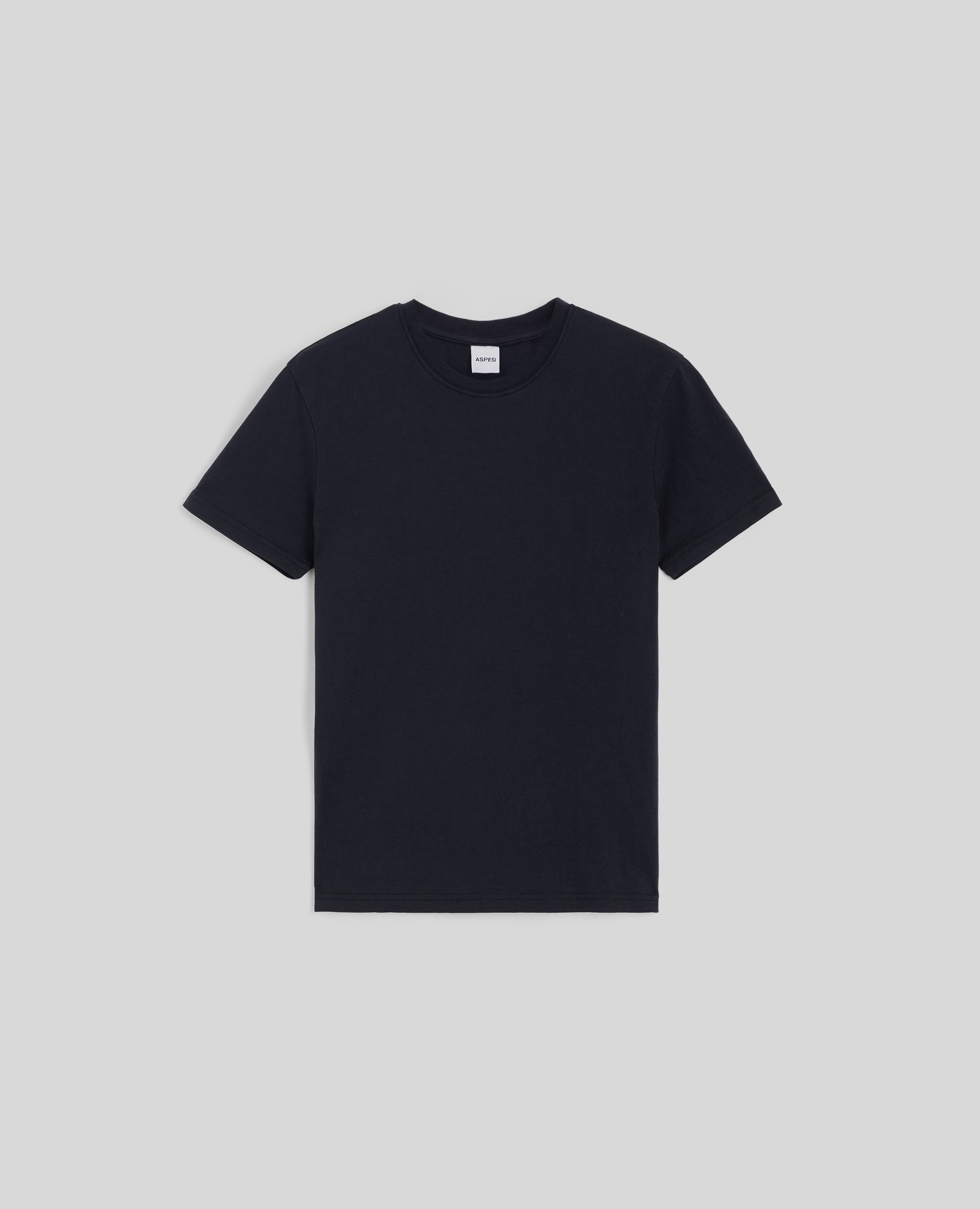 T-SHIRT IN JERSEY DI COTONE-NERO-BLACK-NEGRO-SCHWARZ-NOIR