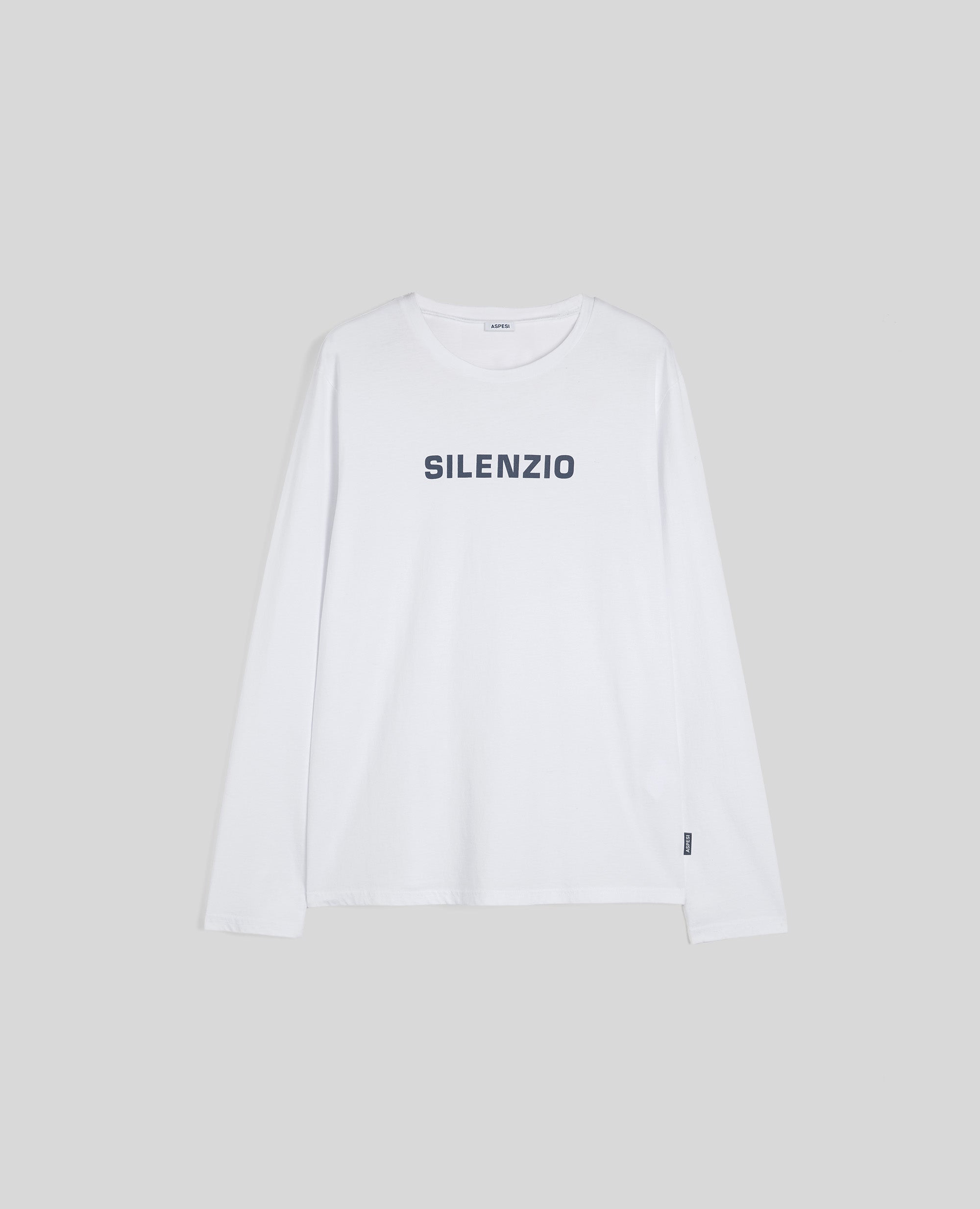 T-SHIRT SILENZIO M/L-BIANCO-WHITE-BLANCO-WEISS-BLANC