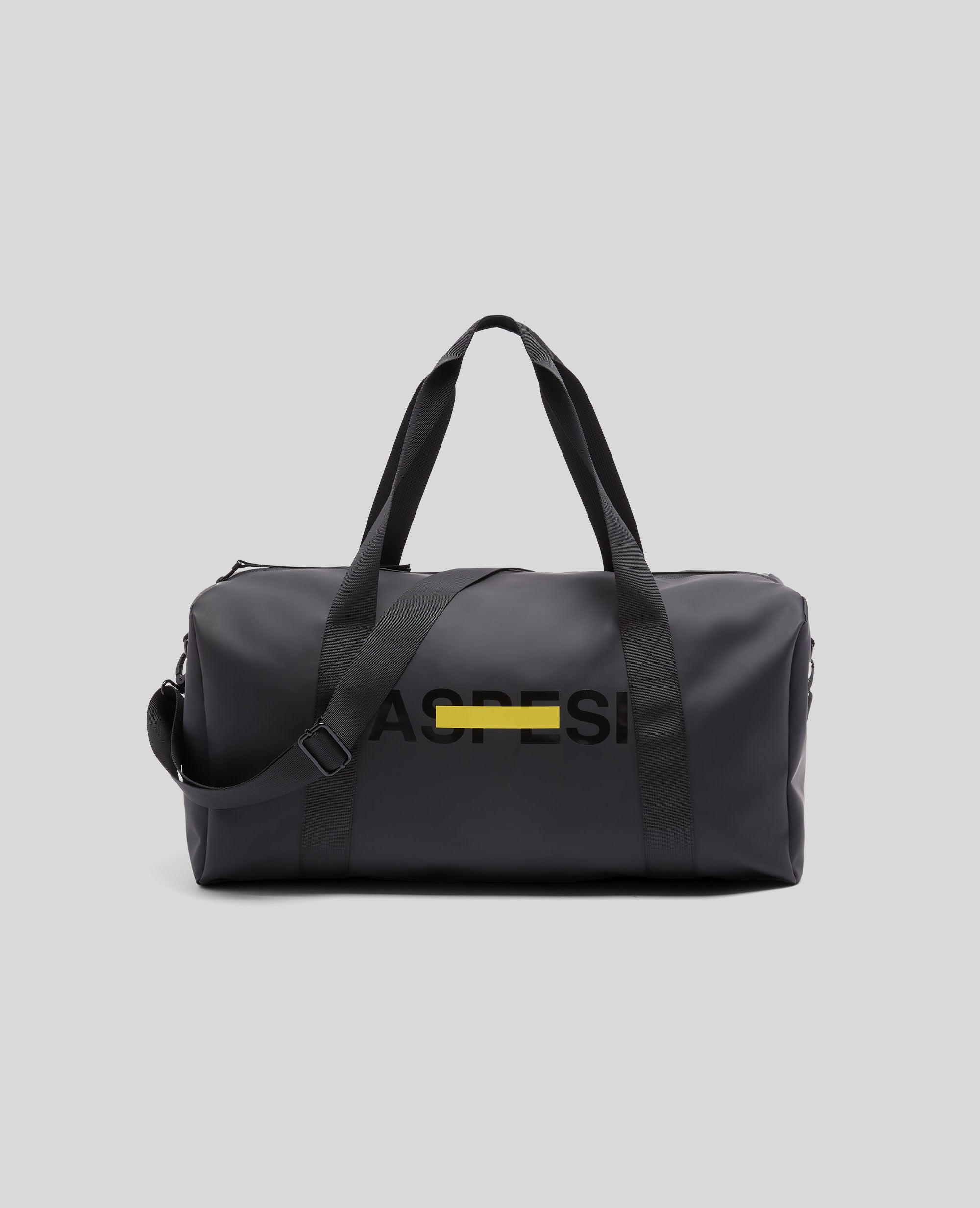 TRAVEL BAG IN TELA GOMMATA-NERO-BLACK-NEGRO-SCHWARZ-NOIR